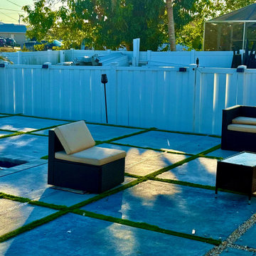 White vinyl fence