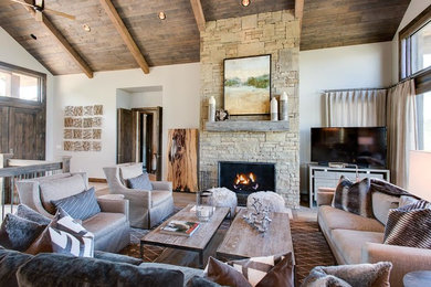 Inspiration for a transitional living room remodel in Salt Lake City