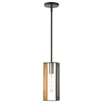 Livex Lighting - Livex Lighting 45951-14 Soma, 1 Light Pendant - Inspired by the modern skyscraper design, the archSoma 1 Light Pendant Textured Black/BrushUL: Suitable for damp locations Energy Star Qualified: n/a ADA Certified: n/a  *Number of Lights: 1-*Wattage:60w Medium Base bulb(s) *Bulb Included:No *Bulb Type:Medium Base *Finish Type:Textured Black/Brushed Nickel