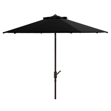 Safavieh Outdoor Herla 11ft Auto Tilt Market Umbrella Black