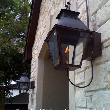 Sheryl's V Style Gas Lantern on Steel Loop Bracket