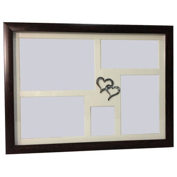 Elegance 50th Anniversary Collage Photo Frame With Double Heart Icon