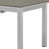 Benzara BM287766 Extendable Dining Table Smooth Gray Aluminum Frame, Plank Top