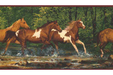 Running Horses Wallpaper Border