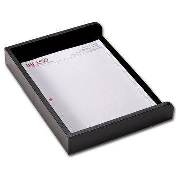 A1068 Classic Black Leather Side Load Letter Tray
