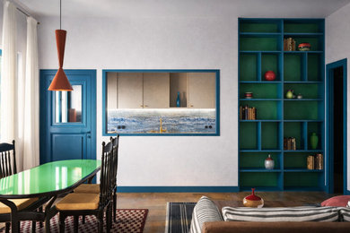 Example of an eclectic living room design in Milan