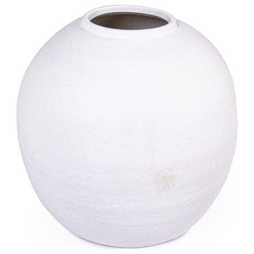 Matte White Vase, Large, Round