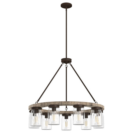 Hunter Devon Park 31 Chandelier Devon Park 9 Light 31"W LED Ring - Onyx Bengal