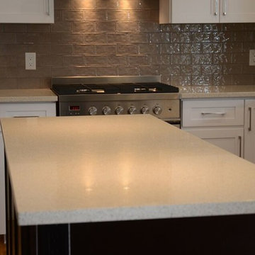 Cabinet Refacing Done in Maple With a Satin White Finish