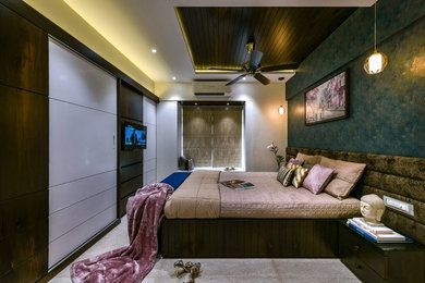 Inspiration for a contemporary bedroom remodel in Mumbai