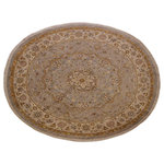 Bareen's Designer Rugs - Ziegler Kafkaz Charlie Gray/Ivory Wool Round, 6'11 x 6'11 - A Persian influenced Turkish hand knotted rug made by skilled artisans capable of creating the most exceptional vegetable dyes and hand-spun New Zealand wool. This gorgeous one of a kind Peshawar Kafkaz handmade rugs is also known as a Chobi Rug. This gorgeous rug is extremely versatile and is famous for its soft pleasing color palette and informal design that works in a myriad of interiors. It has been expertly hand-tied, finished, sun-dried, and can contain up to 1.5 million knots. It takes 4 skilled artisans to hand knot this rug nine to twelve months to complete this piece of art. The invigorating colors and patterns in this rug will give your home an elegant and fresh appearance. While drawing upon the coloring and patterns of antique rugs, contemporary Peshawar pieces incorporate modern design motifs and feature vibrant color tones.Give your room a luxurious look and feel with this beautiful rug with gorgeous color pallet. The intricate design allows this oriental rug to creates a royal ambience in any decor. Hand knotted construction and natural fibers gives this rug soft feel under your feet.