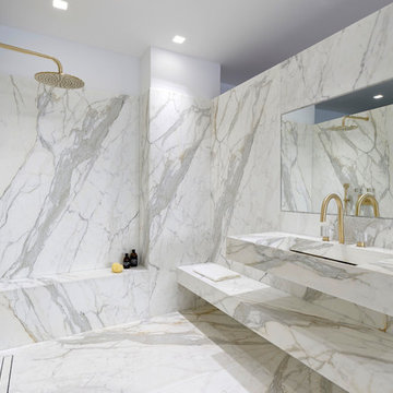 Salle bains marbre luxe sur-mesure