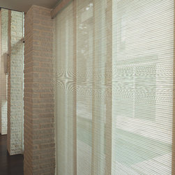 Levolor&reg; Panel Track Blinds: Lemongrass Stripe & Tweed Rattan - Window Blinds