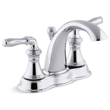 Centerset Bathroom Faucet, 2 Lever Handles & Pop Up Drain, Polished Chrome