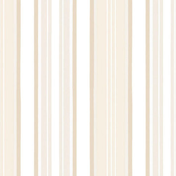 Textured Vertical Stripe Wallpaper, Beige and White, Bolt
