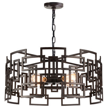 Litani 4 Light Down Chandelier With Brown Finish