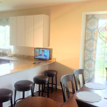 Living Room and Kitchen Custom Window Treatments