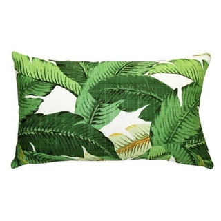 Thai Garden Green Leaf Throw Pillow 12x20 - Pillow Decor