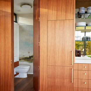 ニューヨークのミッドセンチュリースタイルのおしゃれなプールの写真