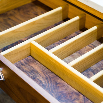 White Shaker Kitchen Wood Island
