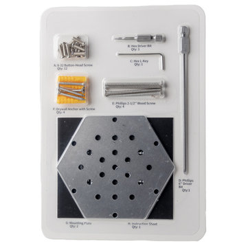 Wall Mount Hardware Kit for WineHive Cell Storage System - 5 Cell Kit (Silver)