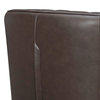 Aries Leather 45-Degree Return Swivel Barrel Chair, Espresso