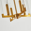 Metal Frame Ceiling Fixture With Clear Acrylic Arms, Bronze