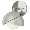 Brooklyn 1-Light Double Shade Bath Sconce, Sterling, Sterling, Opal Glass