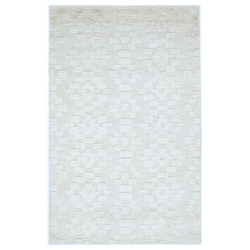 NuStory Barefoot Hand Tufted Solid Color Area Rug in Linen, 5'x8'