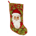 HKH International - Needlepoint Hand-Embroidered Wool Stocking Christmas Gift - This Needlepoint Hand-Embroidered Wool Stocking from Exquisite Home Designs features a unique design. Perfect for any Christmas gift, this stocking is sure to add a special touch to your holiday decor.