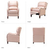 Genuine Leather  Push back Recliner With Wingback, Pink