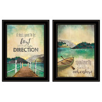 "Right Direction/Adventure" 2-Piece Vignette by Marla Rae, Black Frame
