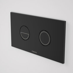 Caroma Invisi Series II&reg; Round Dual Flush Plate & Buttons (Metal) Black - Toilets
