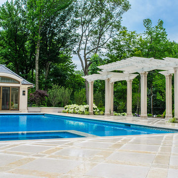 Elegant and Classic Pool with Pergola