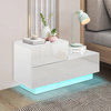 Lilly Modern LED Light Nightstand w/2 Drawers, White