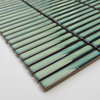 Glazed Porcelain Mosaic Sheet Sevilla 3.5"x0.5" Mini KitKat Glossy Light Green