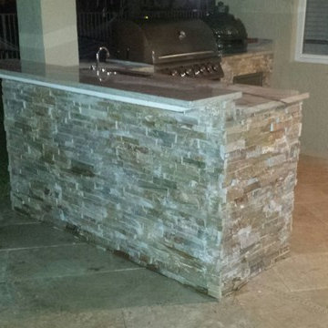 Stacked Stone BBQ Kitchen with Green Egg