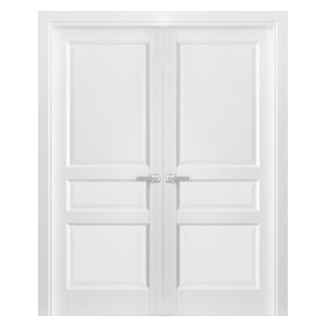 Double Barn Doors 13ft Hardware Lucia 31 Matte White Panel