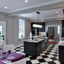 black and white kitchen