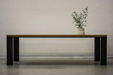 Example of a minimalist dining room design in Vancouver