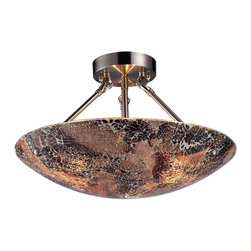 Elk Lighting - Avalon 3-Light Semi-Flush, Satin Nickel - Flush-mount Ceiling Lighting