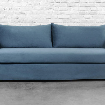 Morgan Slipcovered Sofa in Slate Blue