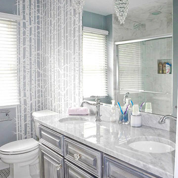 Birch Forest Stenciled Bathroom