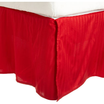 Striped Premium Premium Cotton Bed Skirt, 300-Thread-Count, Red, King