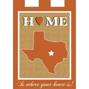 Burlap Texas Home Orange/White, Large
