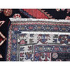 Navy Blue New Persian Mazlagan Pure Wool Hand Knotted Oriental Rug, 4'6" x 6'6"