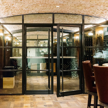 Corona Del Mar Newport Beach Custom Wine Cellar Backlit Contemporary Glass Wine
