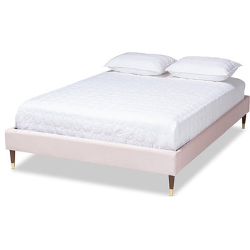 Volden Glam and Luxe Platform Bed Frame - Light Pink, Full