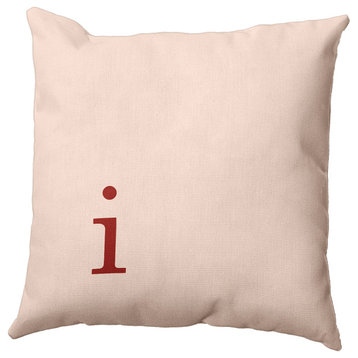 16"x16" Modern Monogram Decorative Throw Pillow, Maple Red