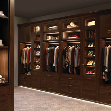Sophisticated Couple's Walk-in Closet